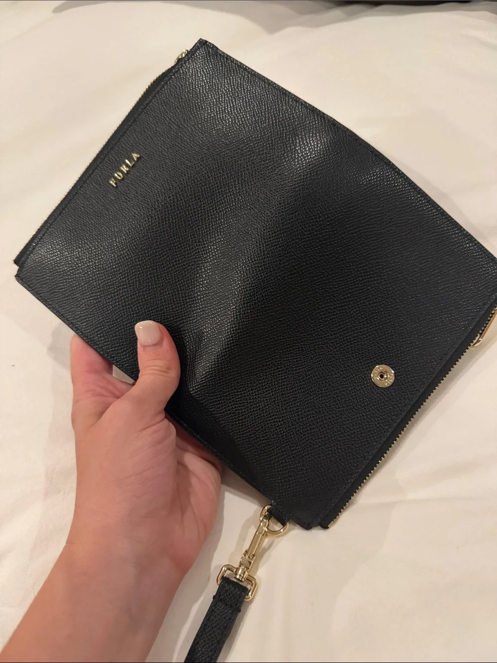 Furla Black Leather Clutch Wallet